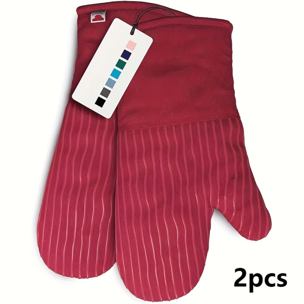 Oven Mitts and Pot Holders Set 6 Piece Heat Resistant Kitchen Gloves Non-Slip Cooking Mitts with Potholder