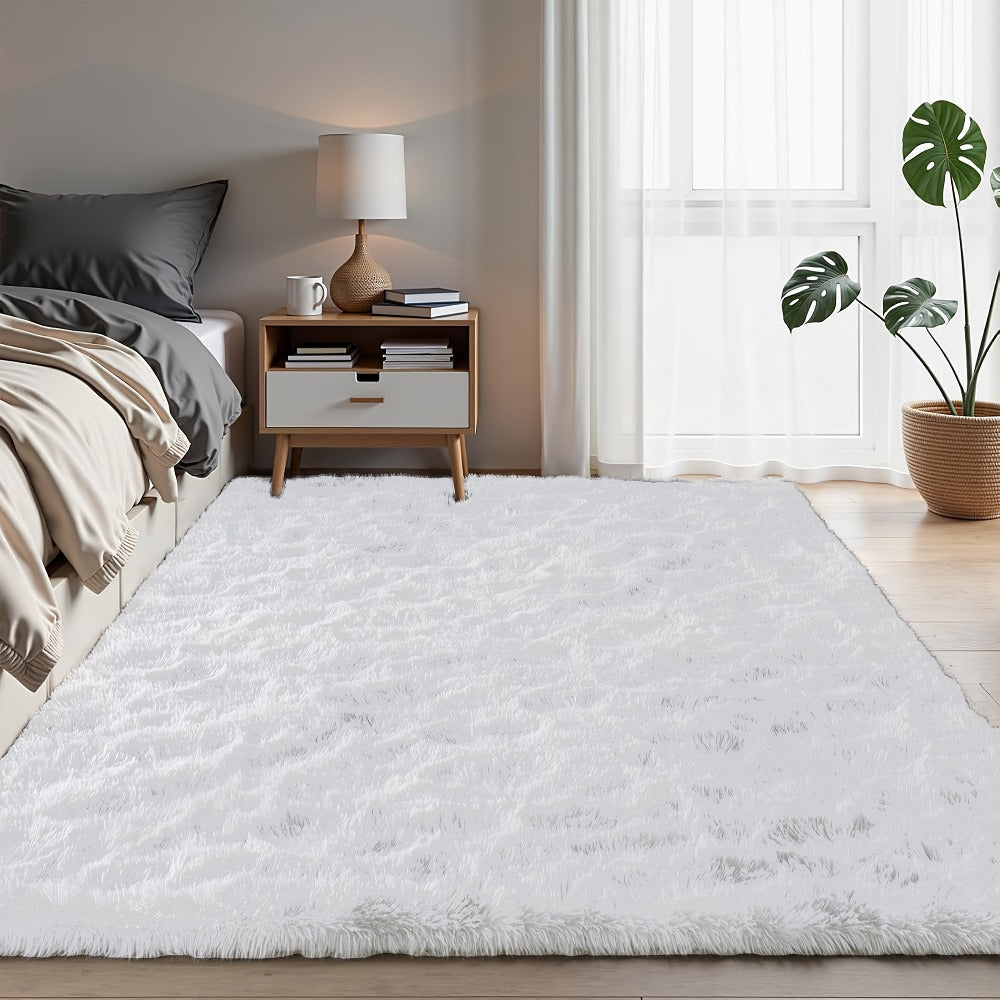 Fluffy Area Rug Tie-Dye Soft Carpet for Living Room Bedroom Office Thickened 1000g/©O Machine-Woven Indoor Mat Multi-Color Multi-Size Dark Gray Light Grey Khaki Pink Black White Purple