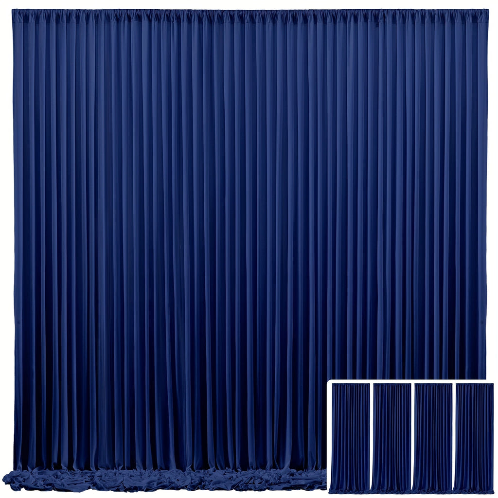 Blackout Backdrop Curtain 4 Pack 5x10 Ft - Heavyweight Nonwoven, Wrinkle-Resistant, Smooth Hanging for Wedding Birthday Baby Shower Party Photography Background Decoration
