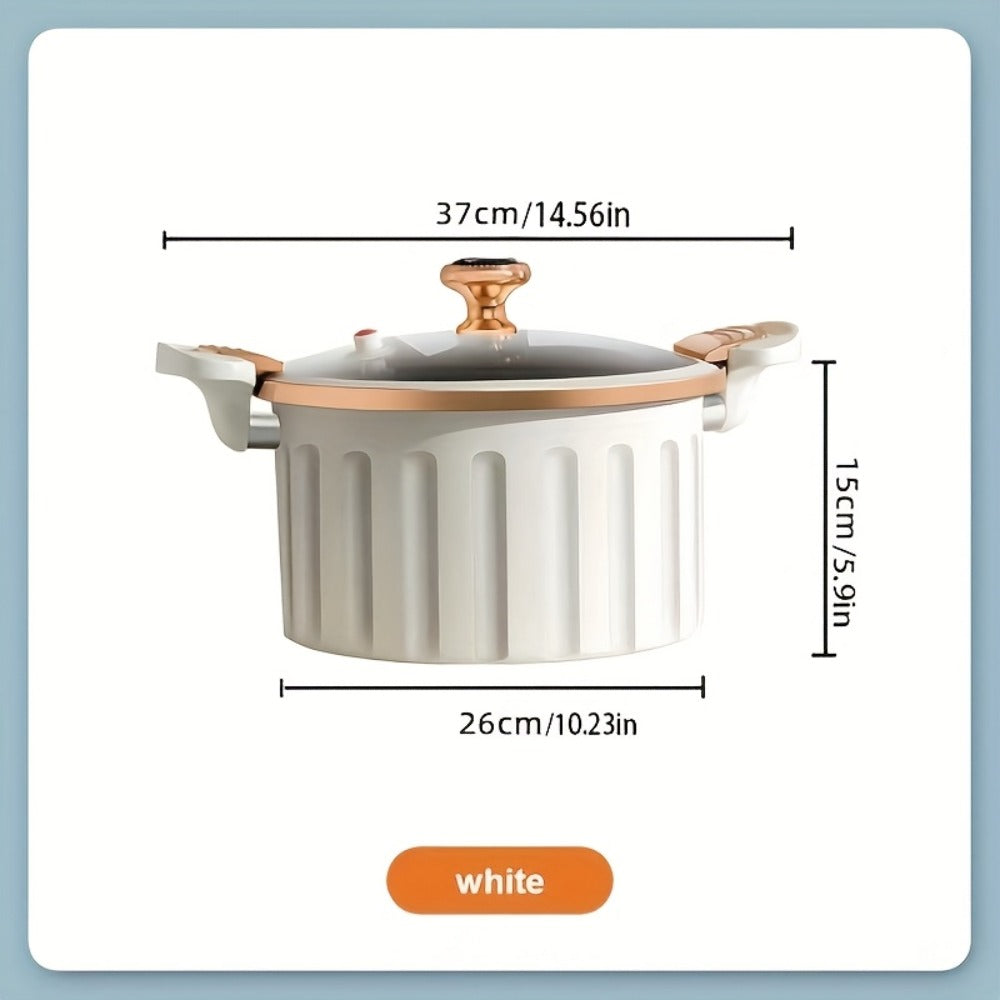 Enamel Cooking Pot Large Capacity ¨C Nonstick Double-Handle Stew Pot for Stewing, Boiling & Baking, Multifunctional Dutch Oven Style Home Pot for Family Gatherings, Holiday Cooking & Everyday Use