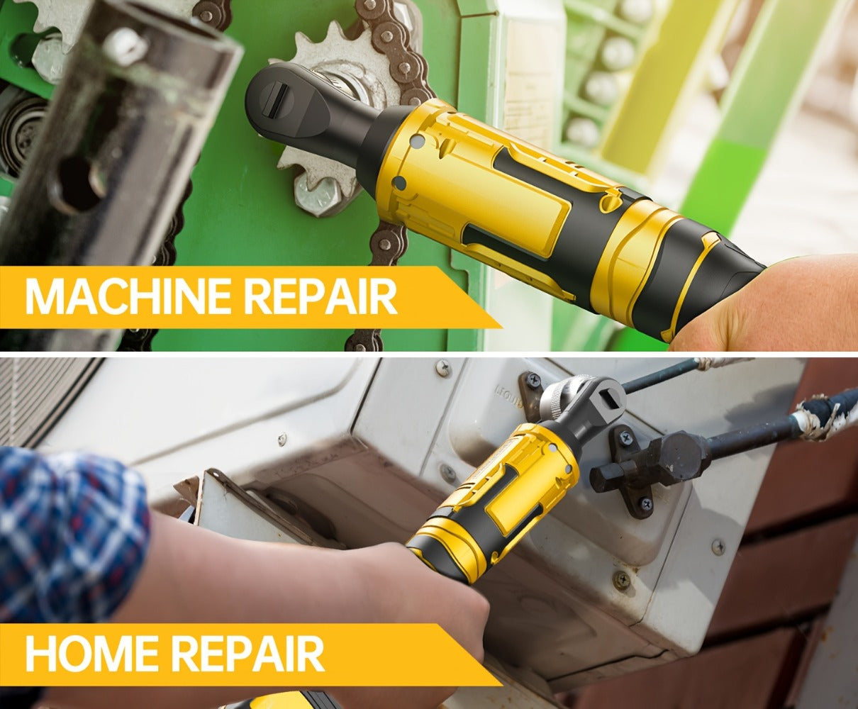 Cordless Electric Ratchet Wrench 3/8'' & 1/2'' Drive, Compatible with Dewalt 20V Max Battery, 88 Ft-lb High Torque, 0-400 RPM Variable Speed, 8 Sockets, Built-in LED Light (Battery Not Included)