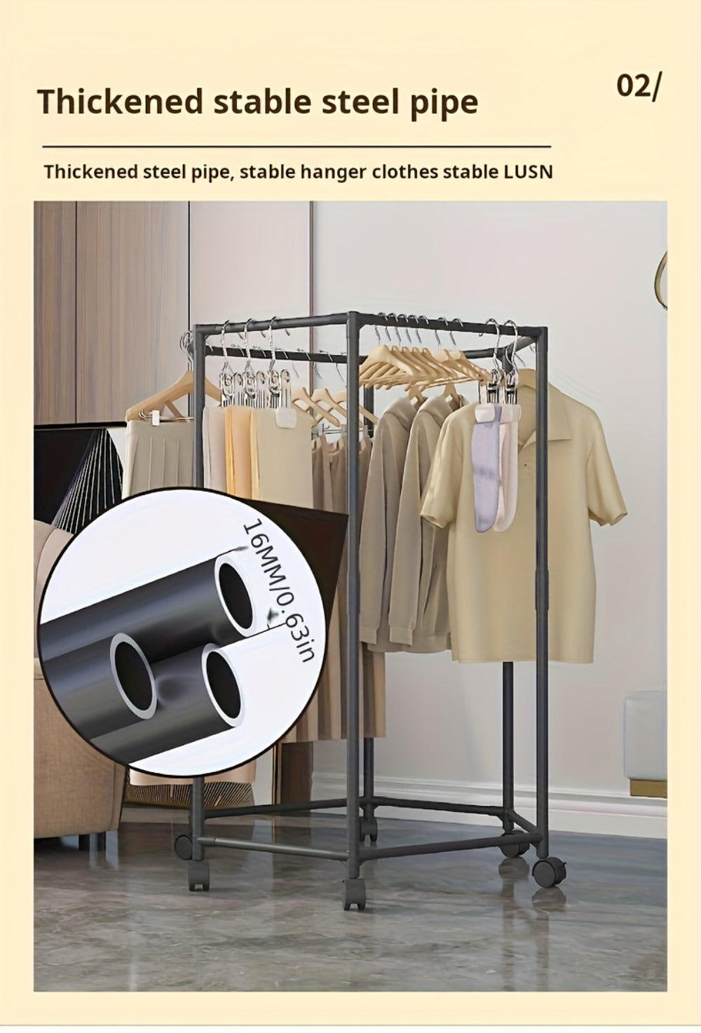 Rotating Clothes Rack Freestanding Vertical Clothing Hanging Rack Space Saving Laundry Rack with Mesh Bag Black White Rotatable Garment Rack for Small Apartment Bedroom Closet