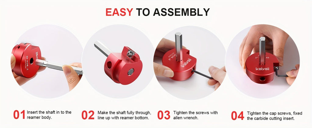 PVC Pipe Reamer Kit 8pcs - Fitting Saver for SCH 40 Plastic Pipe, Aluminum Alloy Body with 11.5¡± Hex Shaft, 8 Sizes 1/2¡± to 4¡±, for PVC PP PE ABS Pipes, Drill Compatible, Red