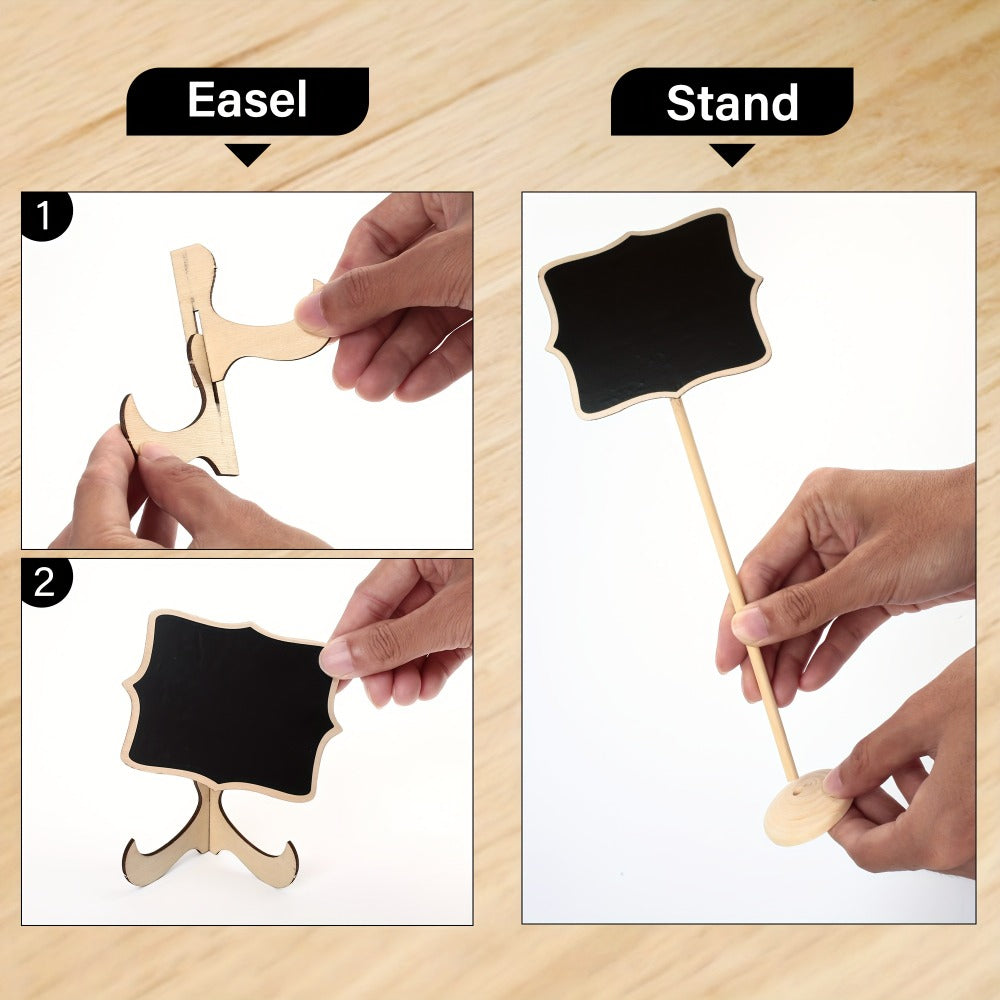 Mini Chalkboard Signs with Easel Stand Pack of 20 - Wedding Party Food Table Number Signs Buffet Labels