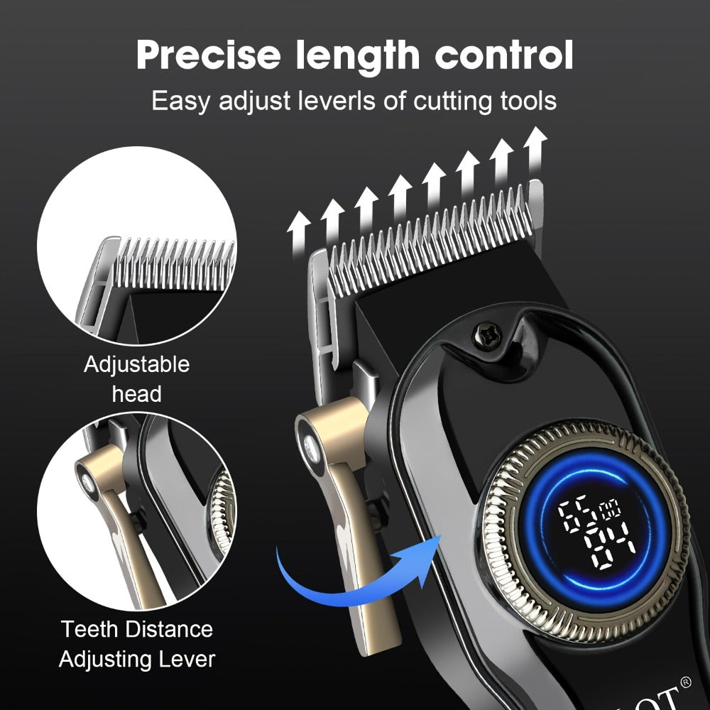 Cordless Hair Clipper Set - LQT Blue Rechargeable Professional Hair Clipper with Foil Trimmer & Precision Blade, 1/2/3pcs Options, Limited Edition Combs, for Home & Salon Use, Holiday Christmas Gift