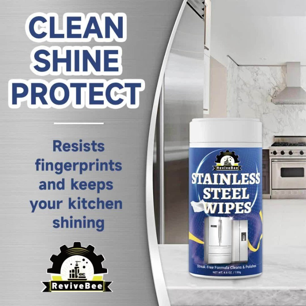 Stainless Steel Cleaning Wipes Kitchen 1 or 2 Barrel - Gentle Formula Safe for Hands, Quick Deep Cleaning of Stainless Steel Appliances Surfaces Sinks & Cookware, Streak-Free Kitchen Cleaning Wipes