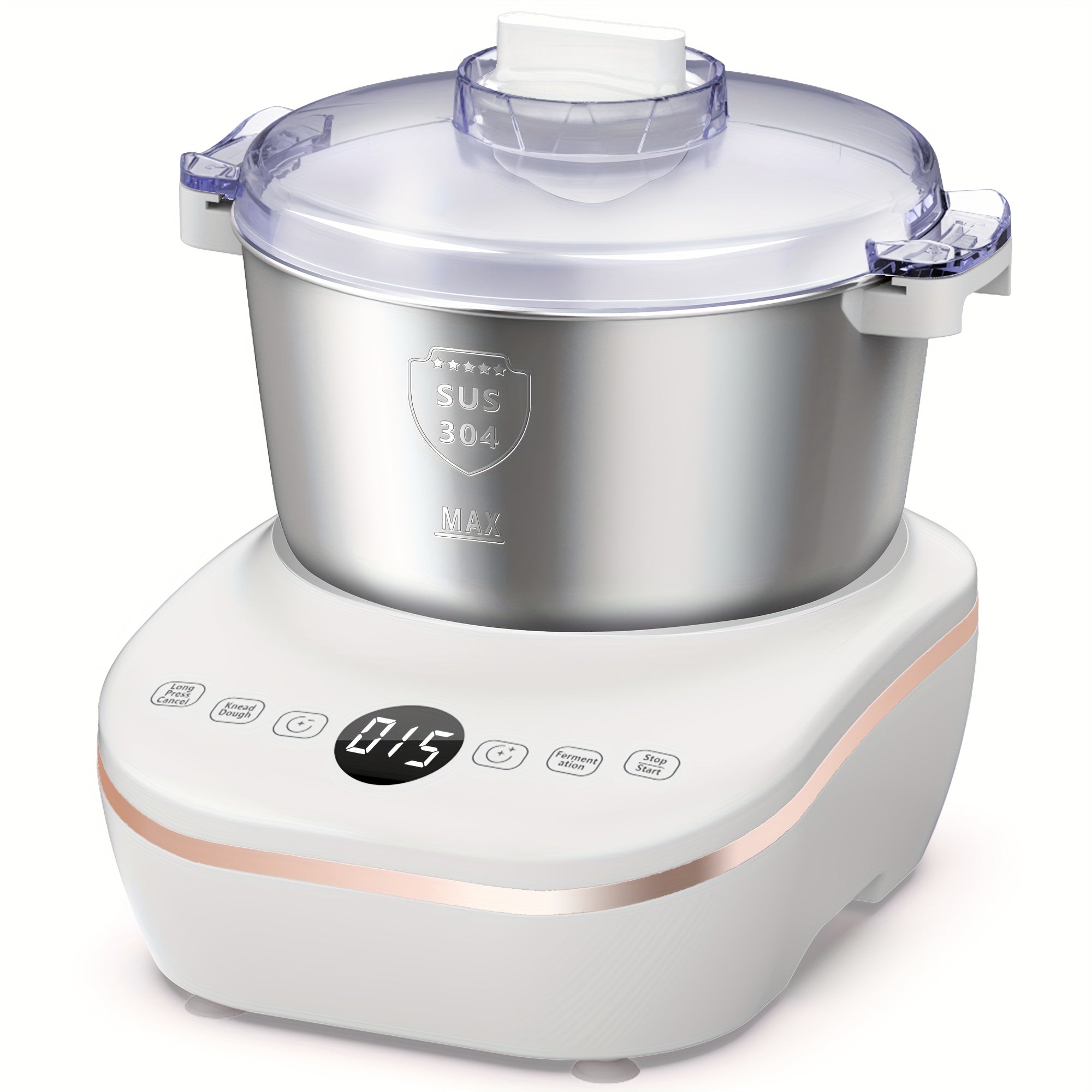 Electric Dough Maker 7Qt with Fermentation Function - 250W Dough Kneading Machine, 304 Stainless Steel Bowl, Microcomputer Timer, Constant Temperature Ferment, for Bread Pizza Pasta Dumplings, Red/White