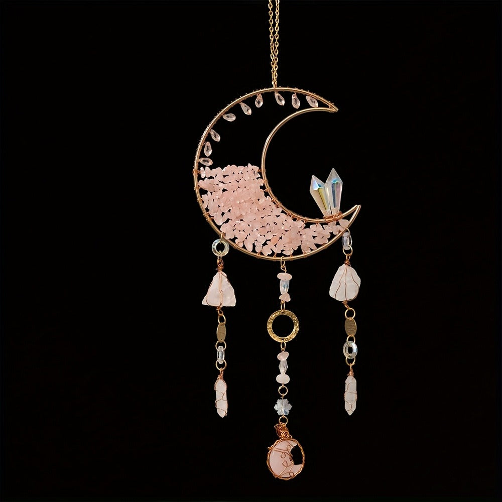 Dreamcatcher Moon Suncatcher Wall Hanging ¨C Handmade Boho Wind Chime Pendant for Indoor Outdoor Garden, Courtyard & Party Decor ¨C Christmas & Birthday Gift