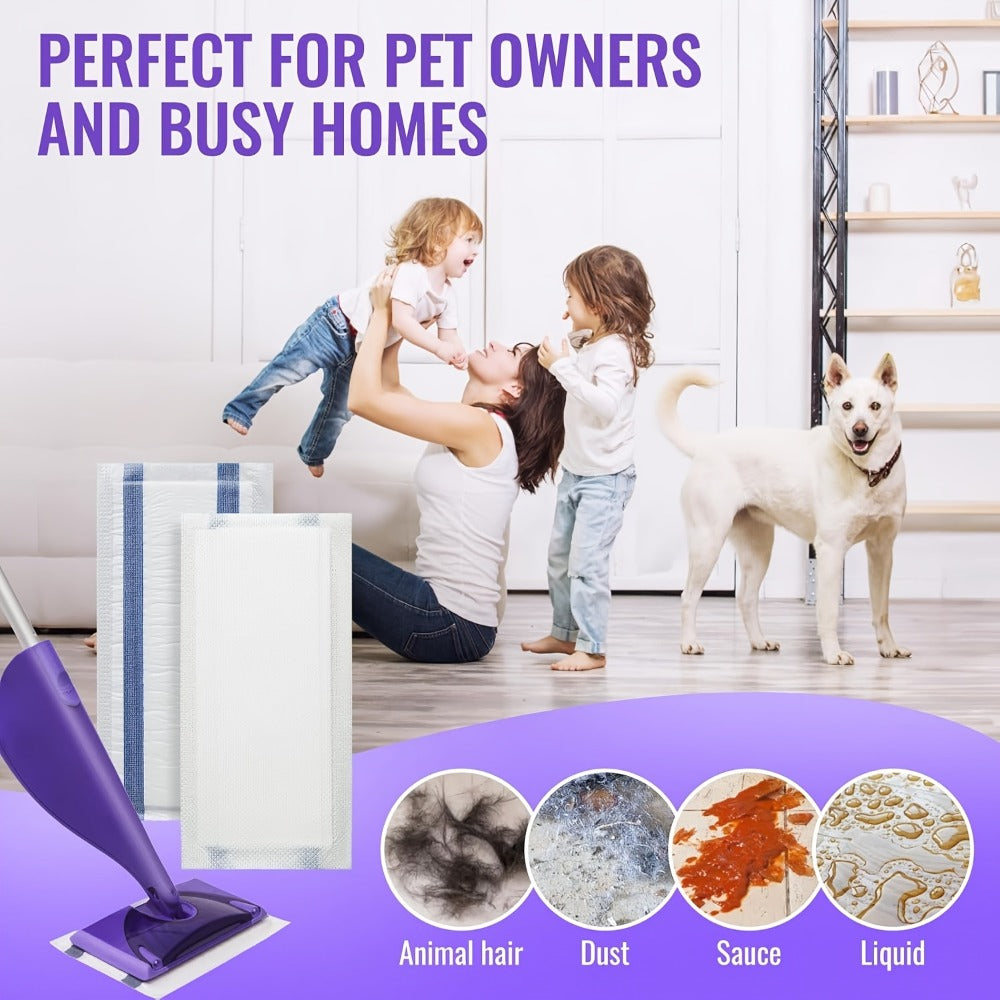 Wet Jet Mop Pads Refills Disposable ¨C 30/60/80/120 Count Multi-Surface Floor Cleaning Pads Compatible with Swiffer WetJet, Thick & Absorbent (No Mop)