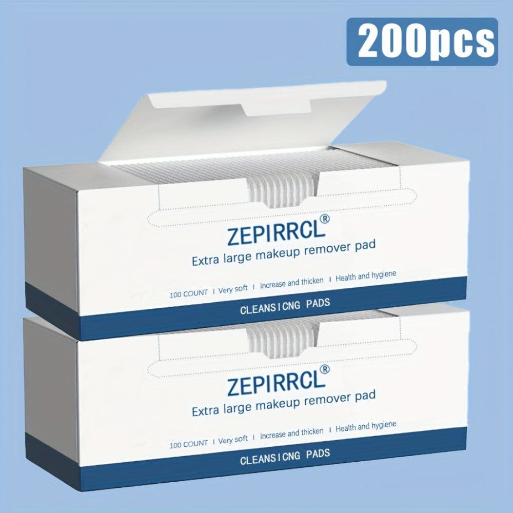 Makeup Remover Pads Disposable 100/200pcs ¨C 3-Layer Thickened Cotton Squares for Face Cleansing, Skincare & Nail Polish Removal, Soft Touch No Friction, 2.76x2.36 inch, Individually Boxed