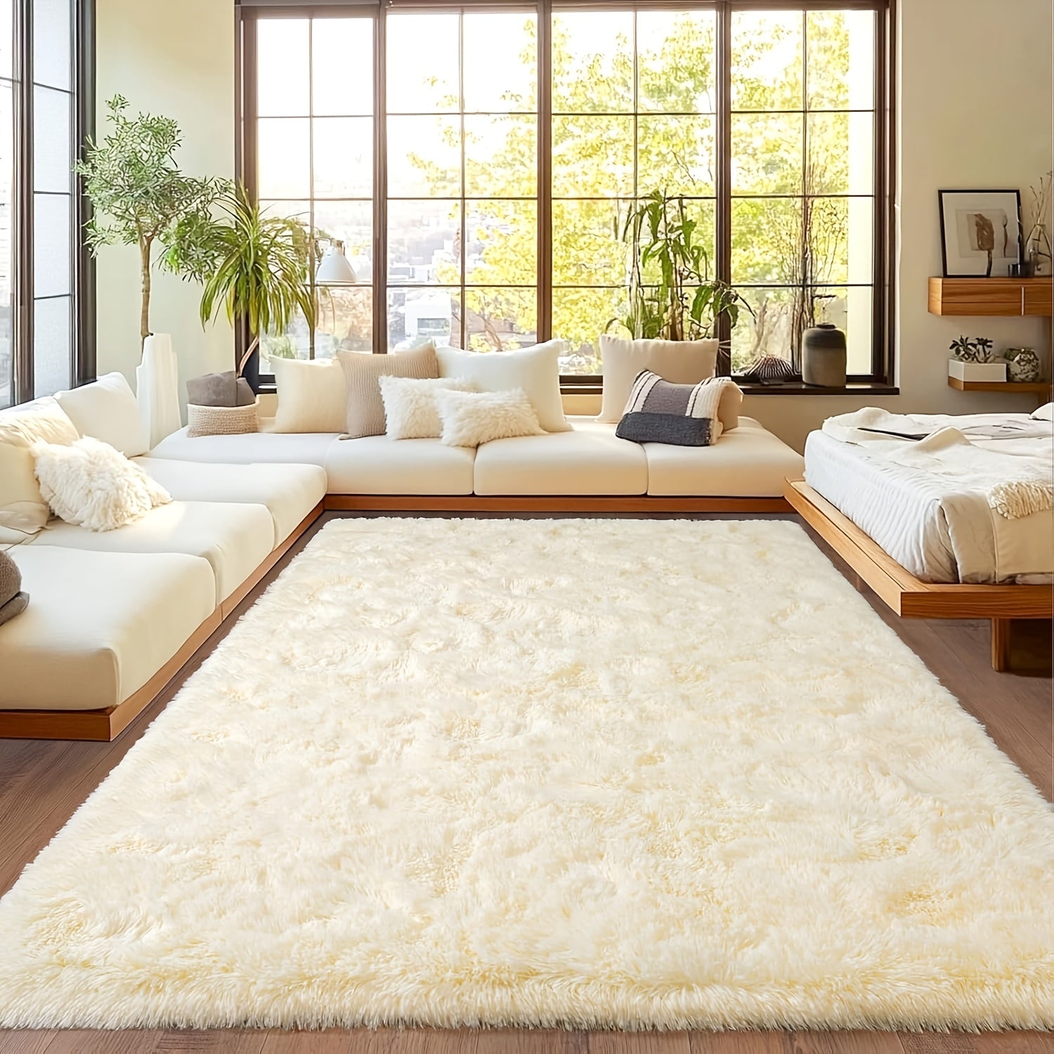Fluffy Area Rug Large Soft Shag Carpet for Living Room Bedroom ¨C Non-Slip Ultra Thick Plush Floor Mat, Multiple Sizes & Colors, Home Decor