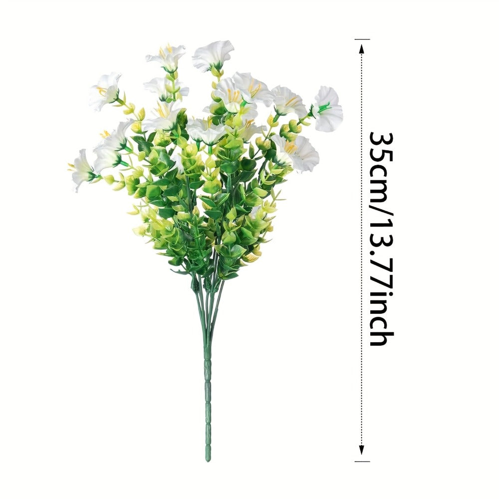 Artificial Flowers Outdoor 10 Bundles Faux Silk Pink Morning Glory - Realistic Fake Flowers for Porch, Patio, Window Box, Front Door, Garden Planter, All-Season Home Decor, Colorful Daisy Arrangement