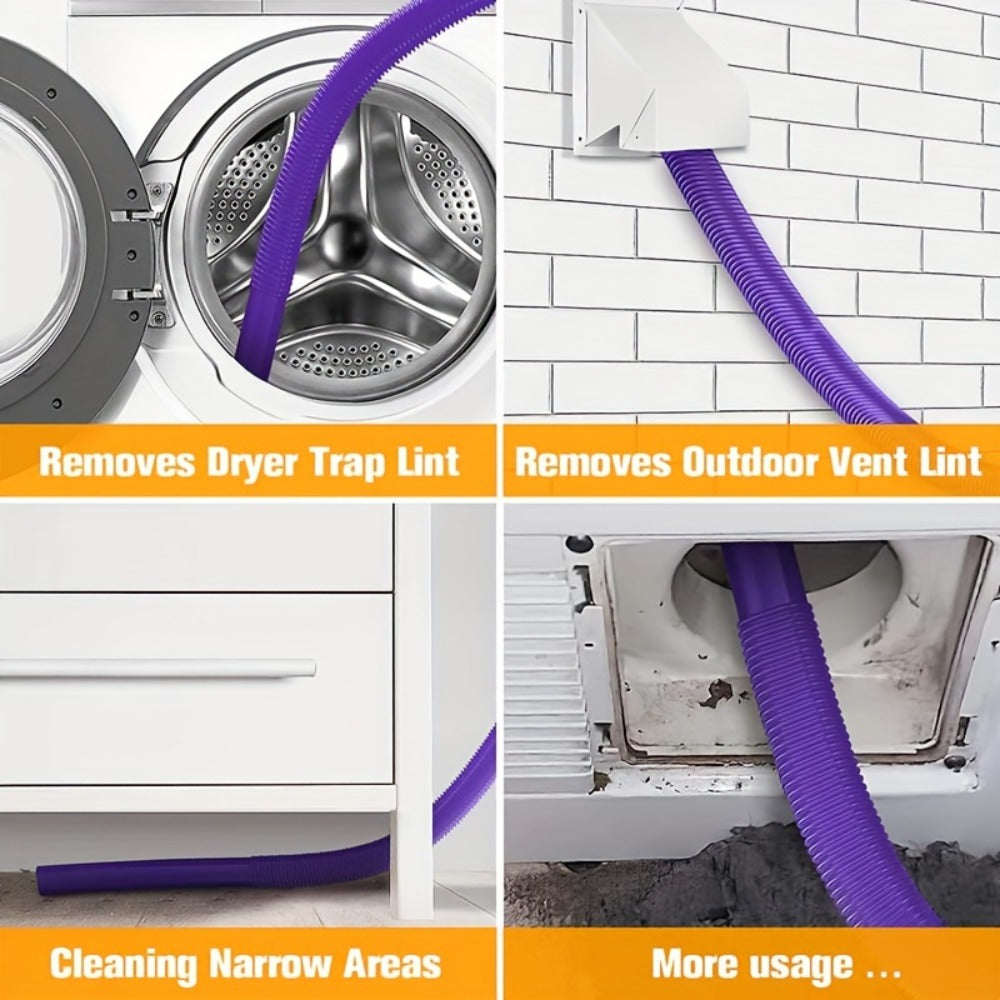 Dryer Vent Cleaner Kit Vacuum Hose Attachment for Dyson V15 V12 V11 V10 V8 V7 V6 ¨C Flexible Lint Remover Dryer Vent Cleaning Brush with Vacuum Attachment, Reduces Fire Hazard