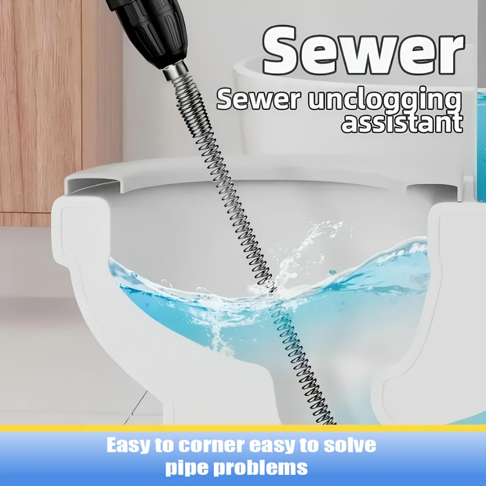 Drain Snake Pipe Unclogger 59 Inch Flexible Hair Clog Remover Tool for Sink, Toilet & Bathroom Drain ¨C Reusable Plumbing Snake Drain Cleaner, Easy to Use