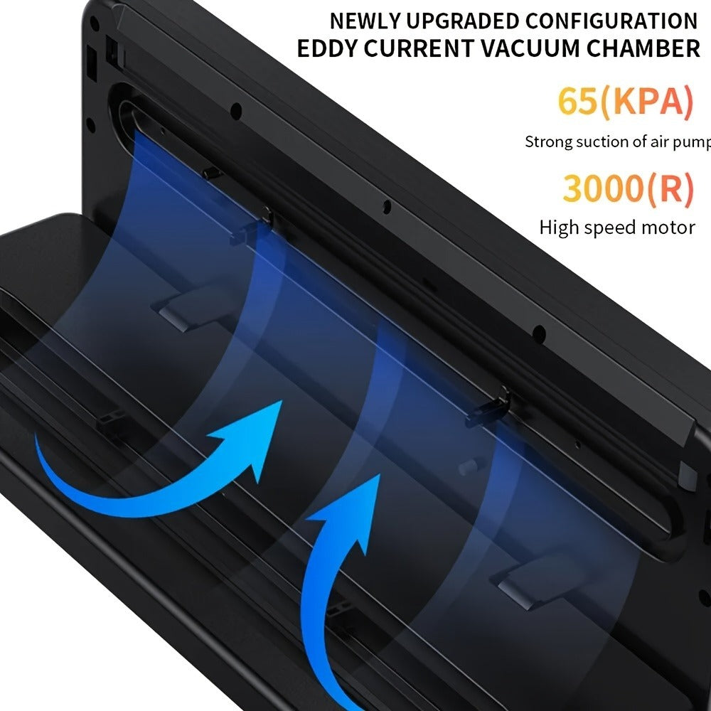 Vacuum Sealer Machine 65KPA ¨C 6-in-1 Automatic Food Sealer with 50 Bags, Dry Moist Modes, Sous Vide Compatible, Food Preservation System for Home Kitchen, Easy Clean