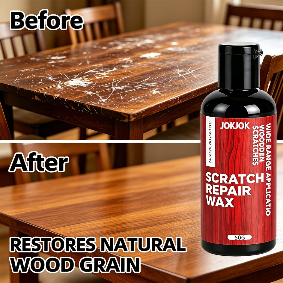 Wood Scratch Repair Wax - Hardwood Floor & Furniture Restorer Polish for Cabinets, Doors, Tables - Fix Scratches, Restore Luster, Prevent Drying & Aging