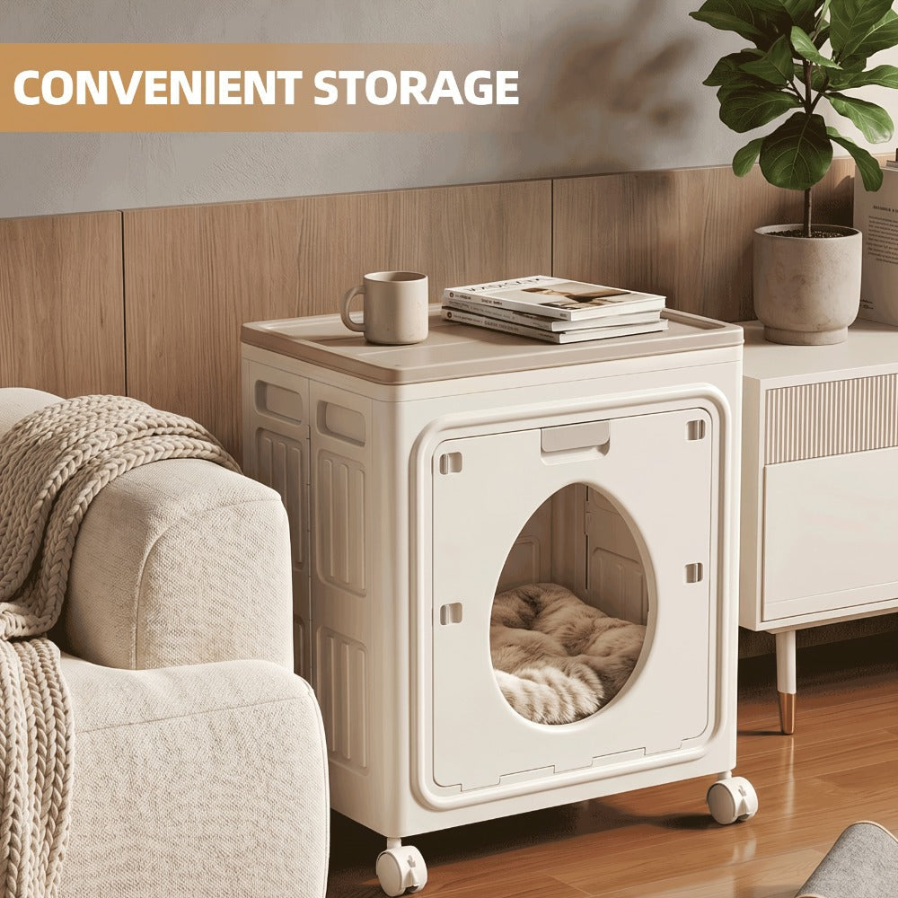Foldable Storage Box 37 Gallon Flip Top with Visible Window ¨C Large Sturdy Plastic Organizer for Clothes, Bedding & Seasonal Items, Front-Opening Space-Saving Design for Bedroom, Dorm & Under-Bed