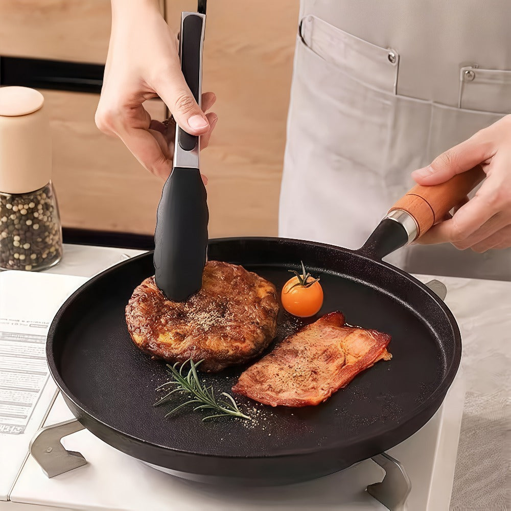 Cast Iron Skillet Non-stick Flat Pan 8.27/9.45/10.63 Inch for Pancakes Eggs & Crepes ¨C Induction Gas Campfire Compatible Breakfast Griddle Pan for Indoor Outdoor Cooking