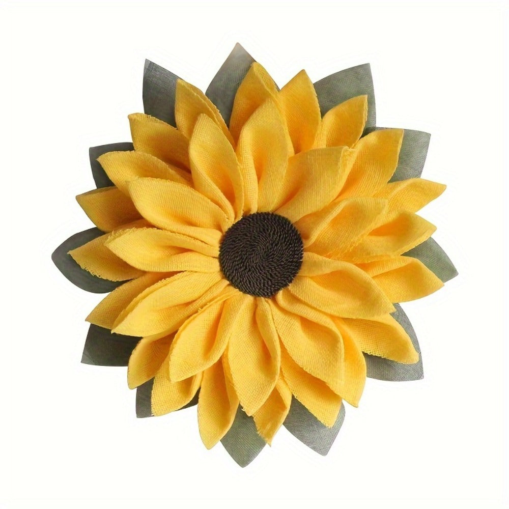 Sunflower Wreath for Front Door - Artificial Floral Wall Hanging Decor for Indoor Outdoor Home Office, Wedding Festival Thanksgiving Farmhouse Decoration, Year-Round Seasonal Display