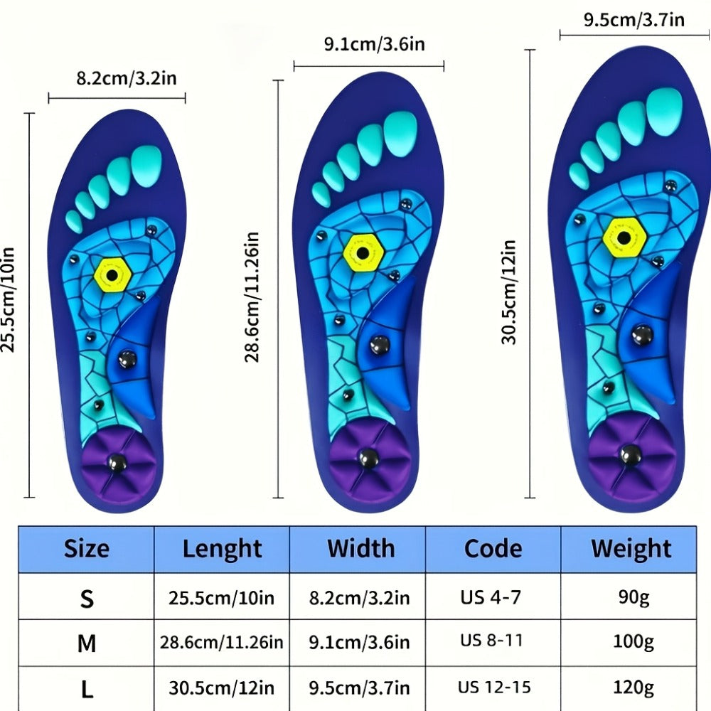Massage Insoles Acupoint Pressure Foot Massage ¨C Breathable Sweat-Absorbing Flat Foot Insoles for Men & Women, Meridian Stimulation Comfort Insole