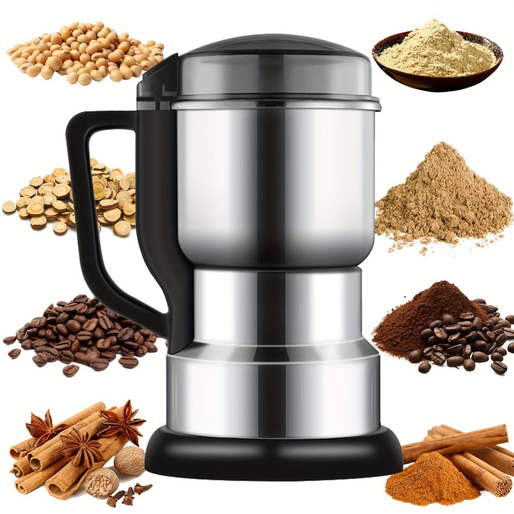 Coffee Bean Grinder 300W 8-Blade Stainless Steel 400g 14oz Large Capacity Up to 36 Cups 10-Second Fast Grinding Spice Grain Nut Dry Food Processor One-Touch Button
