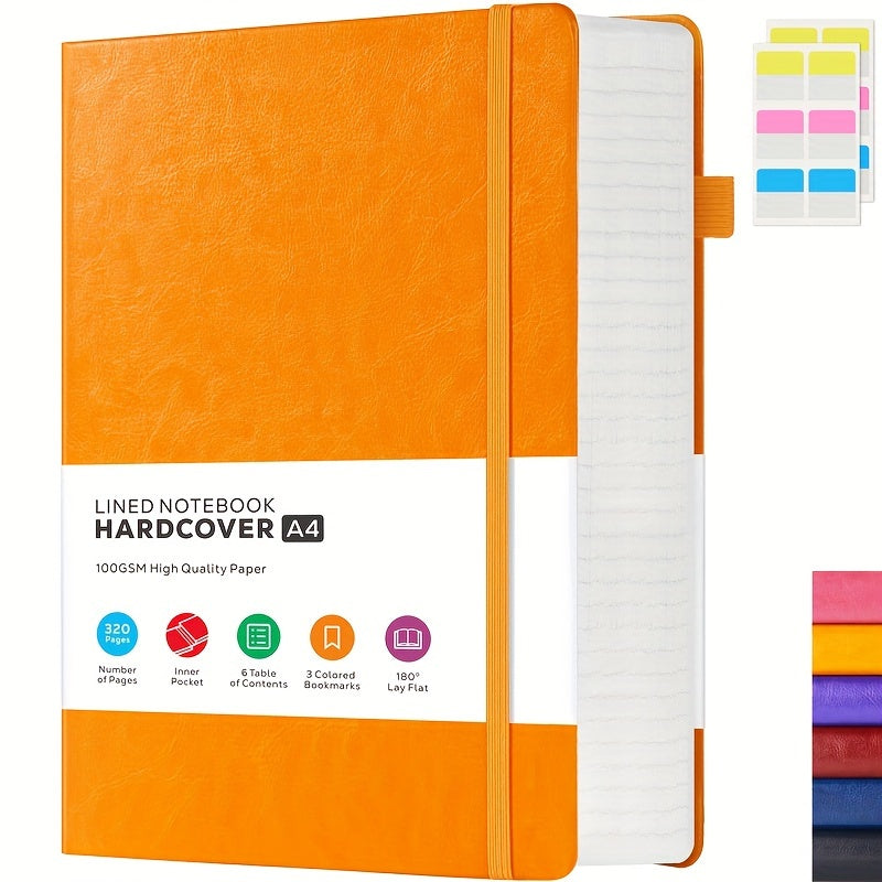A4 Hardcover Lined Journal Notebook 320 Pages, Faux Leather College Ruled Notebook with 100GSM Thick Pages, 8.5x11 Large Writing Journal for Women Business School
