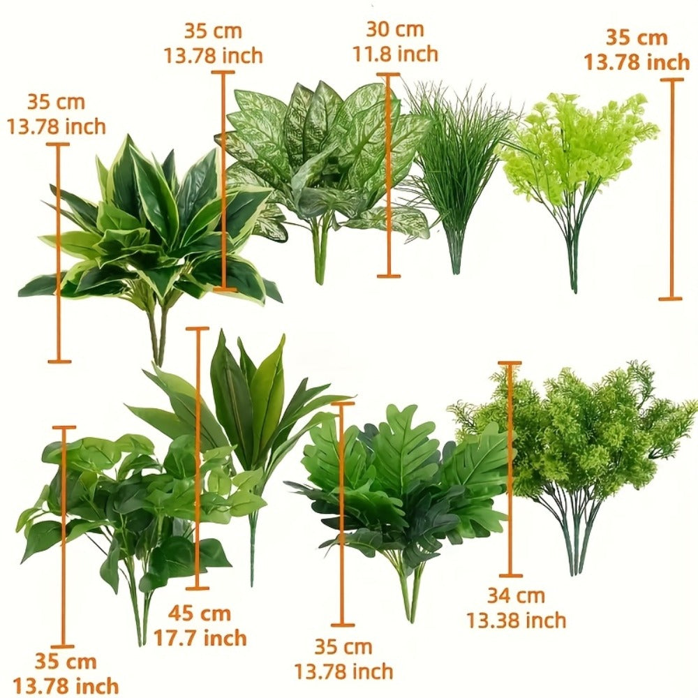 18 Pack UV Protected Artificial Boxwood Stems Faux Greenery Decor