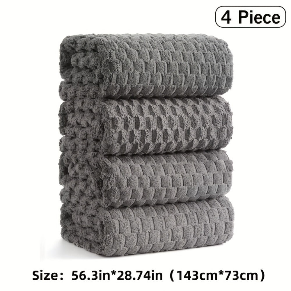 Microfiber Bath Towel Set Ultra-Soft Quick-Dry Skin-Friendly 4-Piece & 8-Piece Sets with Hair Drying Cap Multi-Color Options Luxury Spa Quality for Home Family Gifting