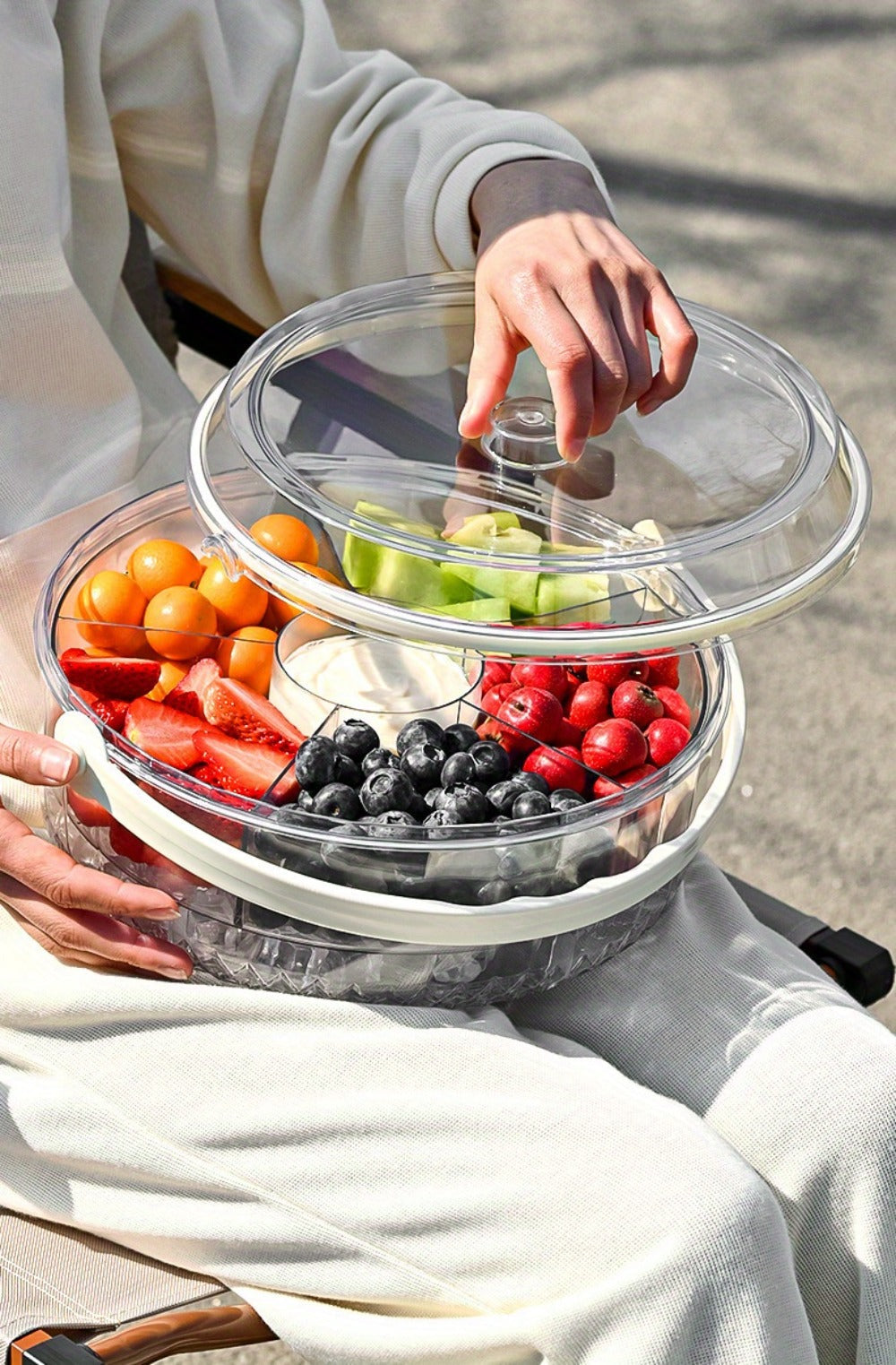 Portable Ice Bucket with Lid Large Capacity Insulated Beverage Cooler for Outdoor Party Beer Champagne Fruit