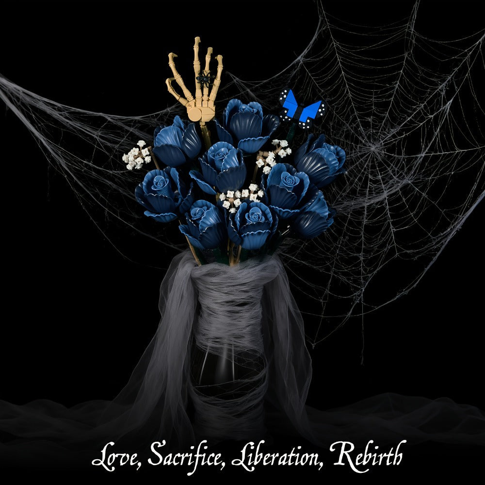Gothic Skeleton Bouquet Gift Set ¨C Zombie Corpse Bride Floral Arrangement, Dark Aesthetic Home Decor for Women & Teens, Valentine's Day, Mother's Day & Easter Gothic Gift