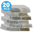 Peel and Stick Brick Wall Panels 3D Faux Brick Tiles 20 Sheets - Self-Adhesive PVC Realistic Texture, No Grout Needed, Waterproof & Heat Resistant for Kitchen Backsplash Fireplace Living Room Bedroom