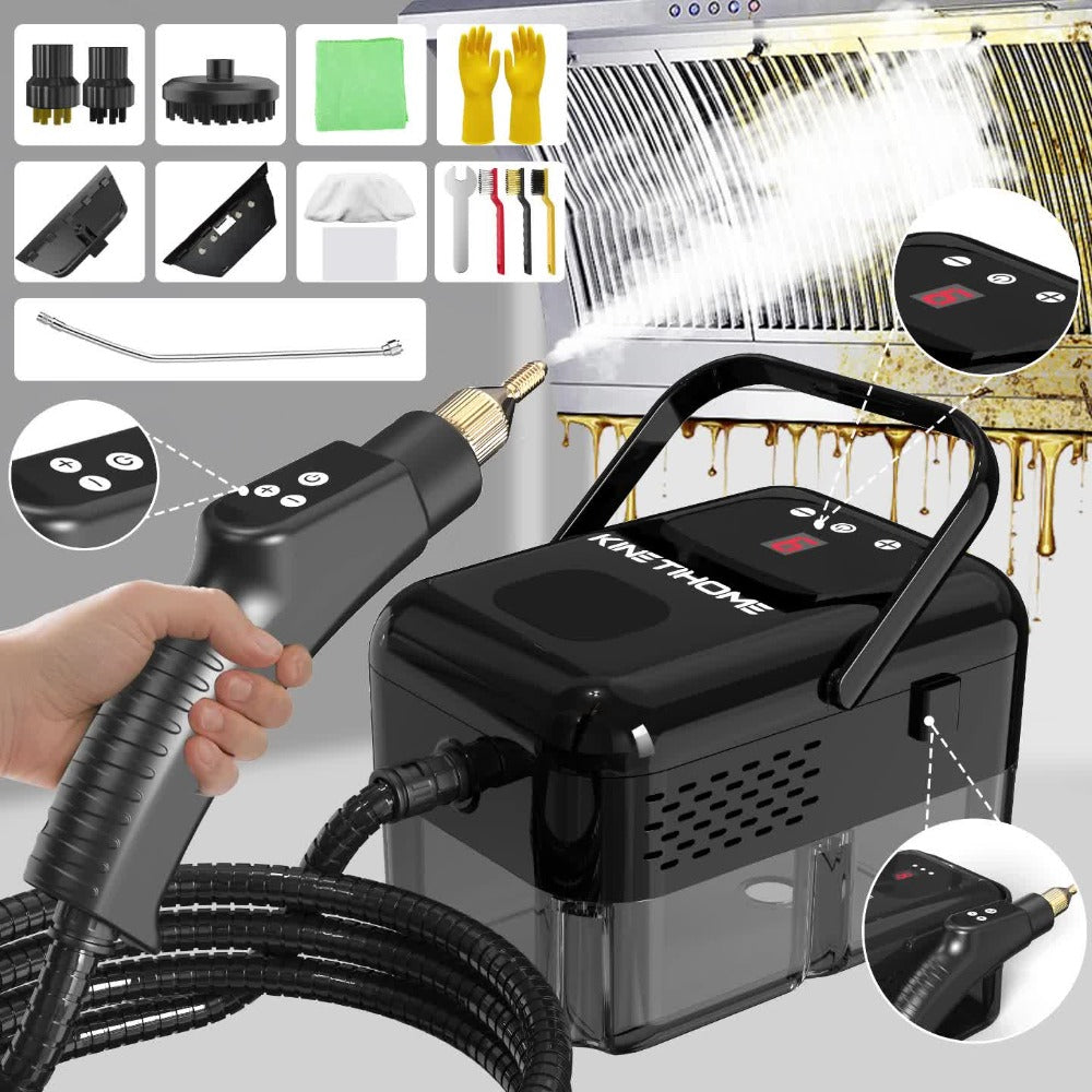 Steam Cleaner Handheld High Pressure Portable | Chemical-Free Deep Clean for Kitchen Grease Range Hood Sofa Tile Grout Car AC Washing Machine | Multi-Surface Steam Cleaning Machine | Standard & 2500W