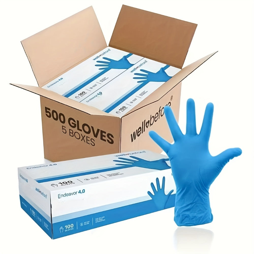 Anti-Slip Nitrile Gloves Bulk 200/500/1000pcs, Disposable Latex-Free Gloves for Aquarium Cleaning Pet Care Food Handling, S M L Sizes, Cost-Effective Value Pack