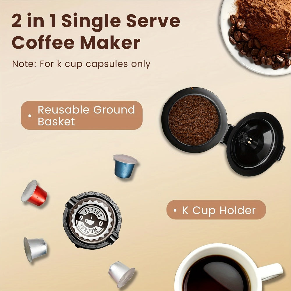 Single Serve Coffee Maker 3-in-1 ¨C Hot & Iced Coffee Machine Compatible with K-Cup Pods, Ground Coffee & Tea, 6-12 oz Brew Sizes, Iced Tea Maker, Compact Countertop Brewer ¨C Black (CM6080/CM6070)