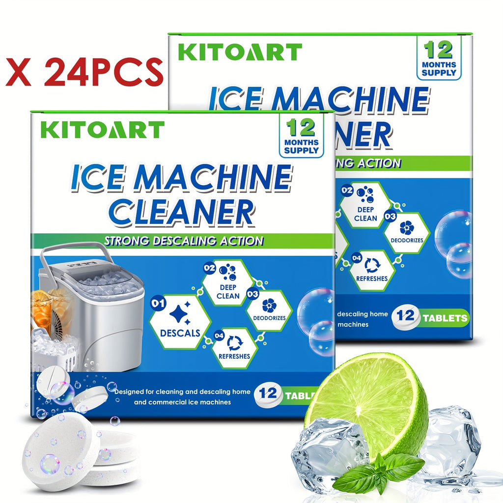 Ice Maker Cleaning Tablets Descaler 12/24/36 Pack, Food Grade Citric Acid Ice Machine Cleaner for Countertop Portable Commercial Ice Makers, Deep Clean Deodorize Remove Limescale