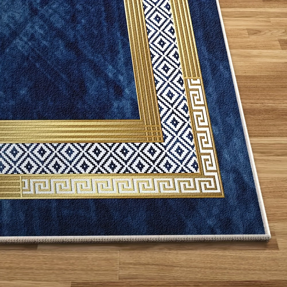 Area Rug Luxury Imitation Cashmere Machine Washable Non-Slip Plaid Checkered for Living Room Bedroom Dining Room Home Office Outdoor Camping