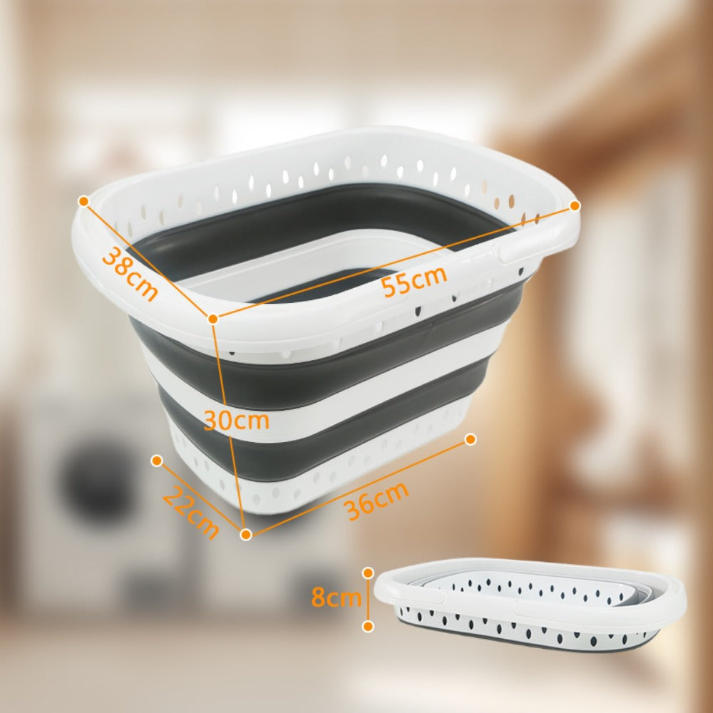 Collapsible Laundry Basket 16 Gallon with Handles ¨C Foldable Plastic Laundry Hamper, Space-Saving Portable Dirty Clothes Basket for Bathroom, Bedroom & Laundry Room