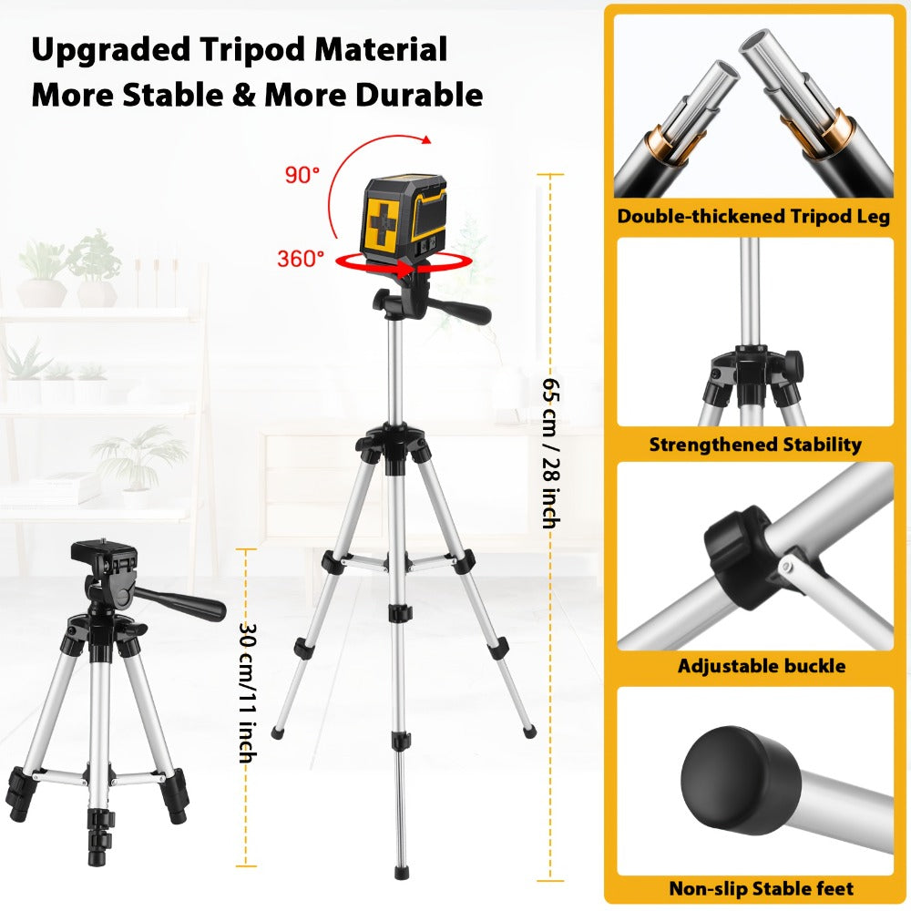 Green Laser Level Self-Leveling with Tripod ¨C Horizontal & Vertical Cross Line Laser for Construction, Tiling, Home Renovation & Interior Decoration