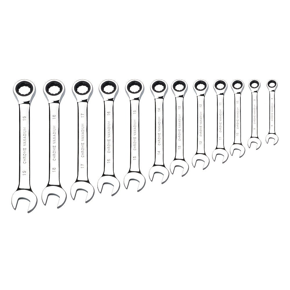 Combination Ratcheting Wrench Set 22pcs SAE & Metric, 1/4¡±-3/4¡± & 6-18mm Chrome Vanadium Steel, 72-Tooth Ratchet Wrenches with Oxford Bag, ANSI Standard for Car Repair & Home Appliance Maintenance