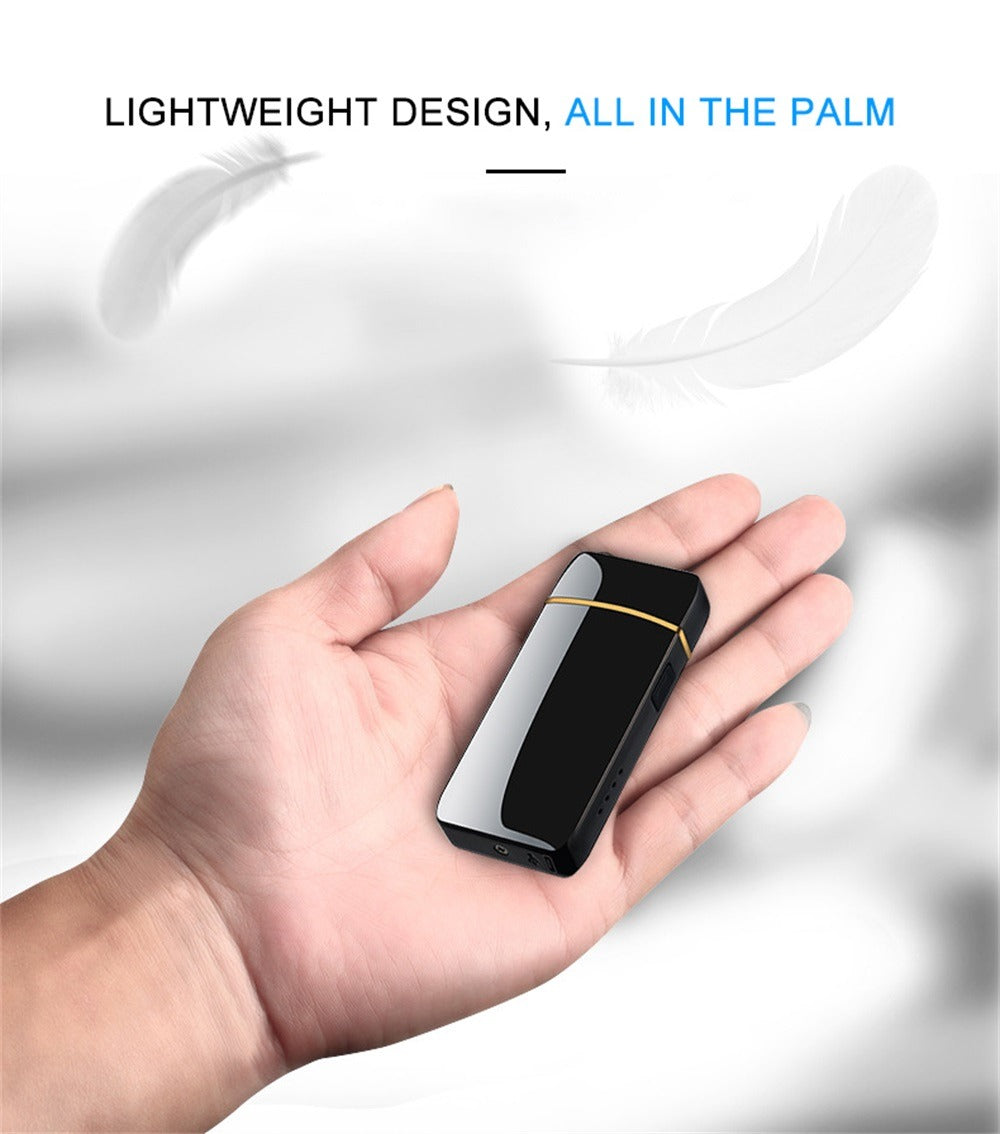 Electric Plasma Lighter USB Rechargeable ¨C Windproof Dual Arc, LED Power Display, Touch Induction | Compact Metal Design for Outdoor Camping, Hiking & Survival | 2 Colors & 6 Styles