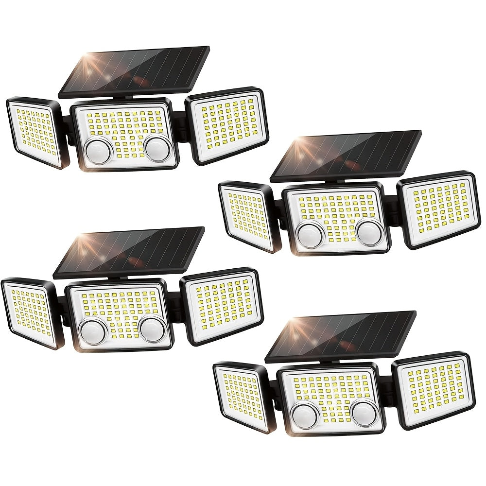 Solar Motion Sensor Light Outdoor ¨C 3000LM 7000K 152 LED Flood Light with Dual Sensor, IP54 Waterproof, 270¡ã Wide Angle & 3 Modes for Garden, Fence & Eaves (2 or 4 Pack)