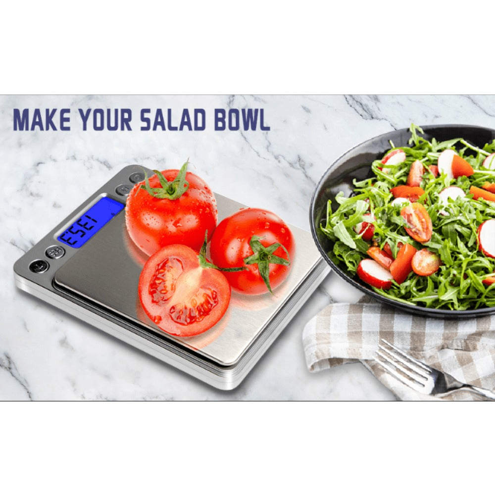 Digital Kitchen Scale Pocket Food Scale 3000g x 0.1g Accuracy, 6 Unit Modes LCD Display Tare Function, Mini Gram Scale for Food Cooking Baking Nutrition Coffee Jewelry, 2 Trays & Batteries Included