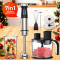 Immersion Blender 7-in-1 Hand Blender 1000W - 16-Speed Handheld Stick Blender with Stainless Steel Blade, 27oz Mixing Beaker, 20oz Chopper, Whisk & Milk Frother, for Soups, Smoothies & Baby Food
