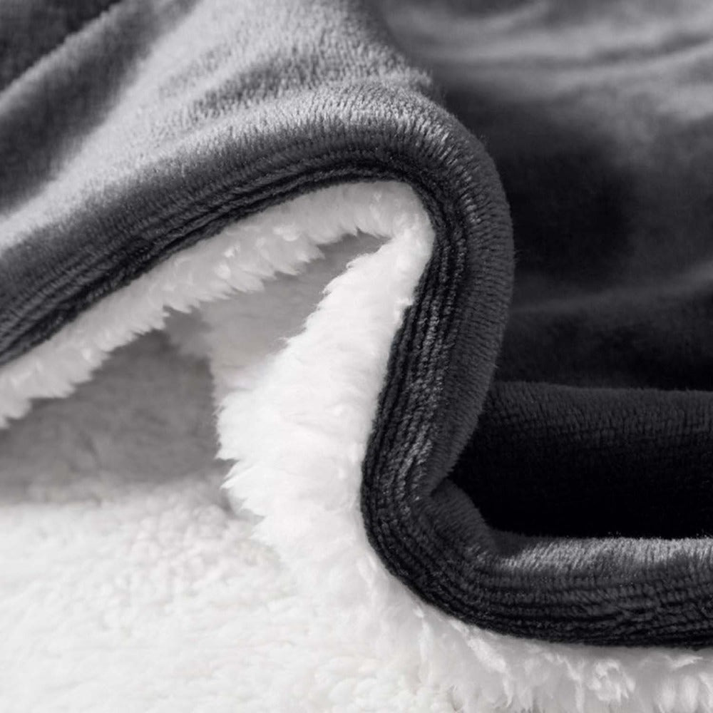 480GSM Sherpa Fleece Blanket ¨C Double-Sided Heavy Warm Throw for Couch, Bed & Travel, Reversible All Season, 13 Colors, 3 Sizes