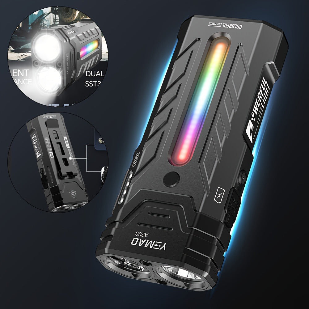 High Lumen Flashlight 5000 Lumen Ultra Bright | High-Capacity Battery Long Runtime USB Rechargeable | Lock Function Camping Night Fishing Outdoor Work Gift for Men