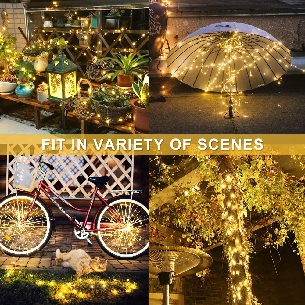 4Pack Solar String Lights 400 LED Outdoor Fairy Lights 160FT 8 Modes Waterproof Garden Patio Christmas Wedding Party Decoration