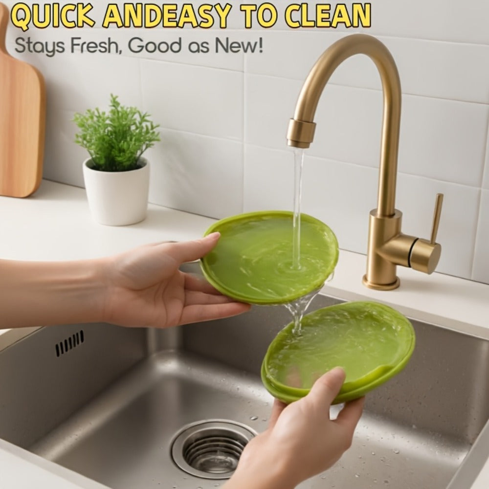 Silicone Food Storage Container Set ¨C Reusable Produce Saver for Avocado, Onion, Tomato, Lemon, Garlic & Potato ¨C Fridge-Safe Vegetable & Fruit Preservation Boxes, Reduce Food Waste