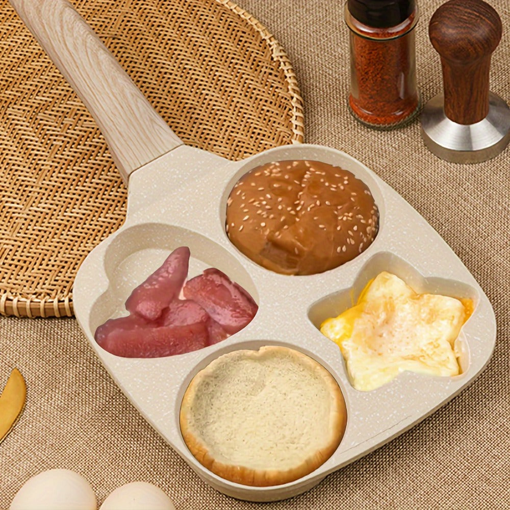 Non-Stick Cookware Set 5-Piece Beige ¨C Pumice Stone Coating Egg Frying Pan Pancake Skillet with Kitchen Utensils | Aluminum Induction Compatible Home Cooking Set for Eggs Pancakes & Breakfast