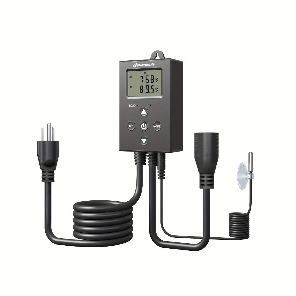 Digital Temperature Controller Thermostat Outlet Heating Cooling Mode 14¡ãF-140¡ãF LCD Display Buzzer Alarm 120V 10A 1200W for Freezer Greenhouse Reptile Aquarium Incubator Home Brewing