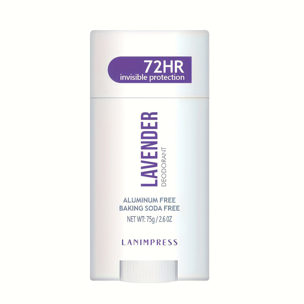 Natural Deodorant Stick Aluminum Free Baking Soda Free 72HR Invisible Protection with Witch Hazel Shea Butter Unisex Sandalwood Lavender Peach Charcoal 75g